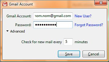 Capture d'écran - Digsby, connexion à un compte Gmail Capture d'écran - Digsby, connexion à un compte Gmail