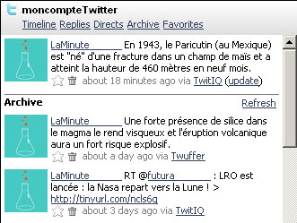 Capture d'écran - Digsby, compte Twitter Capture d'écran - Digsby, compte Twitter