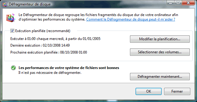 Défragmenteur Windows Défragmenteur Windows