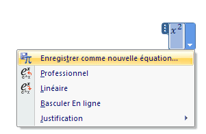 Enregistrer une équation Enregistrer une équation
