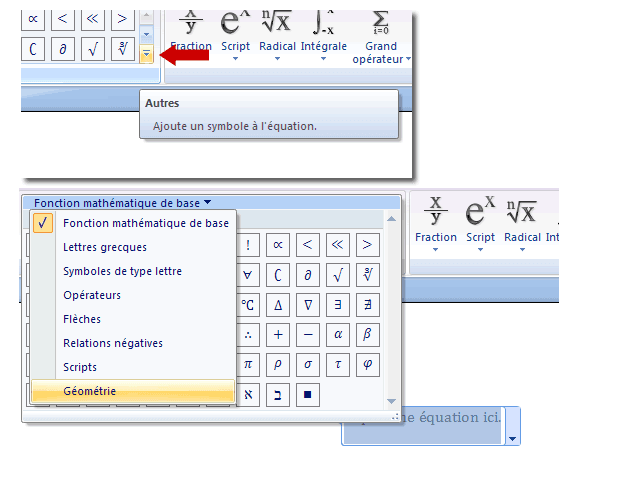 Partie Symboles du module Equation Partie Symboles du module Equation