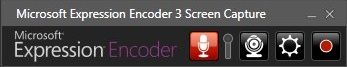 Capture décran - Expression Encoder 3, barre doutils du module Screencast Capture décran - Expression Encoder 3, barre doutils du module Screencast