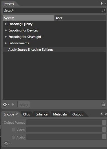 Capture décran - Expression Encoder 3, module dexportation Capture décran - Expression Encoder 3, module dexportation