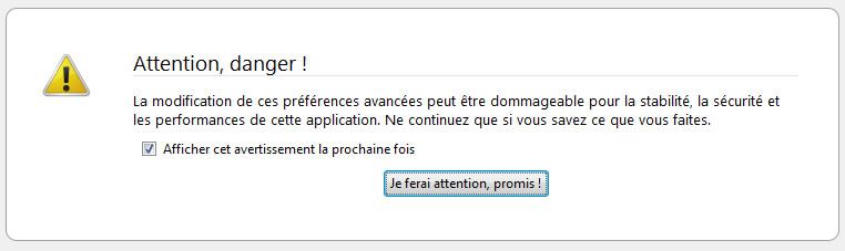 Capture d'écran - Firefox 3, message d'avertissement Capture d'écran - Firefox 3, message d'avertissement