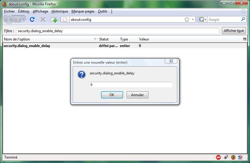 Capture d'écran - Firefox 3, message d'avertissement Capture d'écran - Firefox 3, message d'avertissement