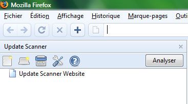 Capture décran - Volet de suivi des sites par Update Scanner Capture décran - Volet de suivi des sites par Update Scanner