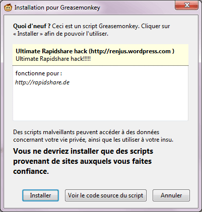 Capture d'écran - Mozilla Firefox, installation dun script pour Greasemonkey Capture d'écran - Mozilla Firefox, installation dun script pour Greasemonkey