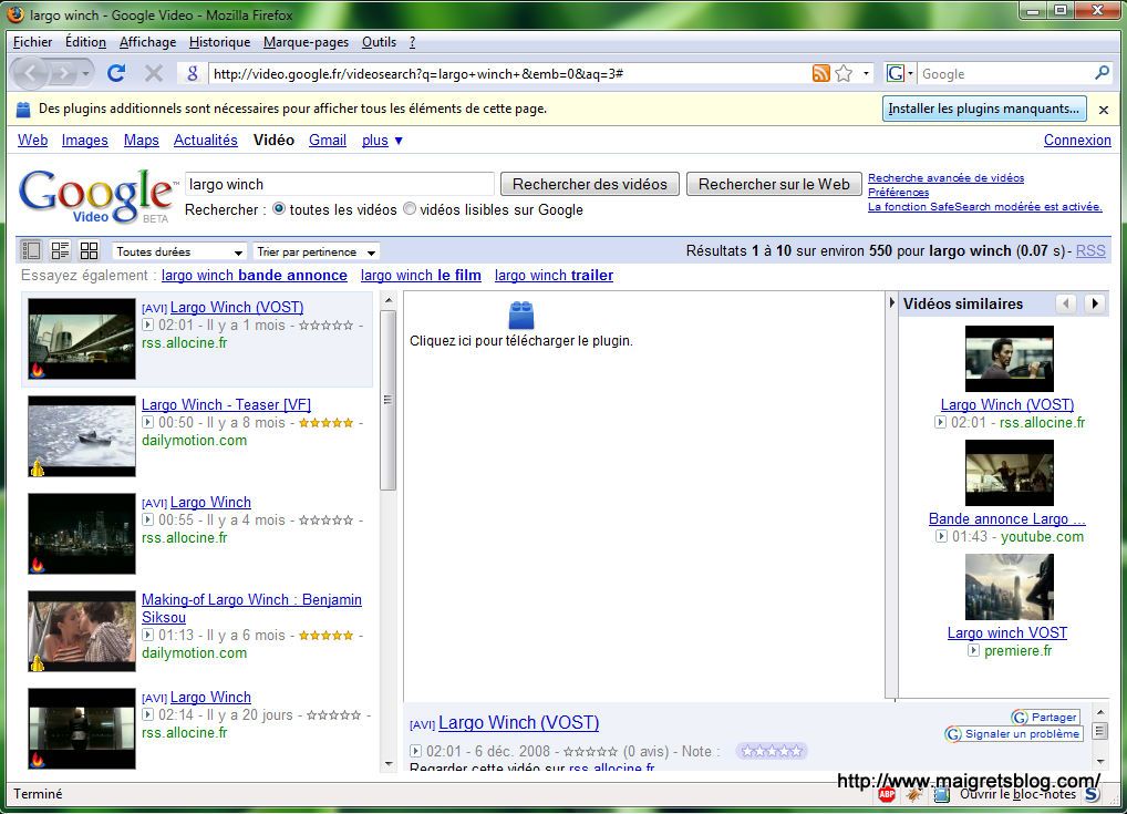 Capture décran - Exemple de problème de lecture de flux vidéo dans Firefox Capture décran - Exemple de problème de lecture de flux vidéo dans Firefox