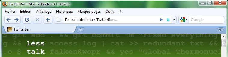 Capture décran - TwitterBar en action ! Capture décran - TwitterBar en action !