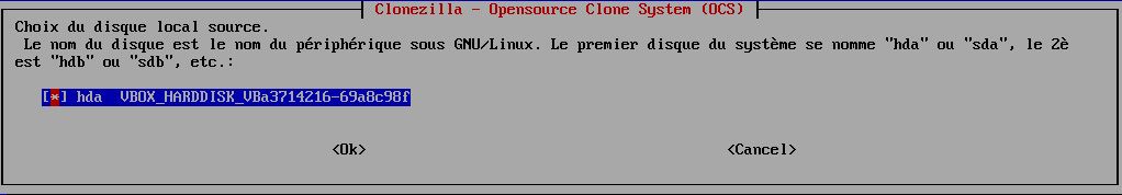 Capture décran - Choix du disque dur à copier Capture décran - Choix du disque dur à copier