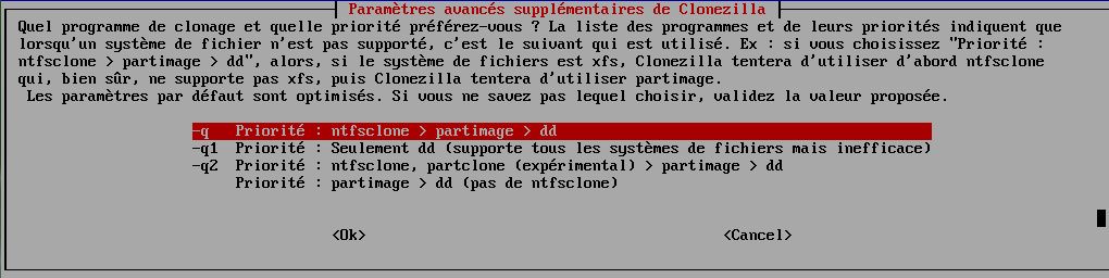Capture décran - Choix du mode de copie Capture décran - Choix du mode de copie
