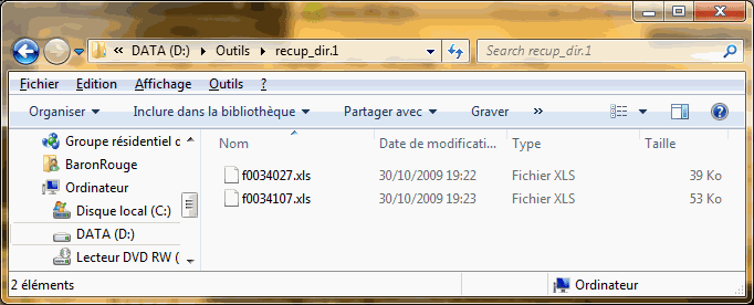Capture décran - PhotoRec, présence des fichiers restaurés sur la clé USB Capture décran - PhotoRec, présence des fichiers restaurés sur la clé USB