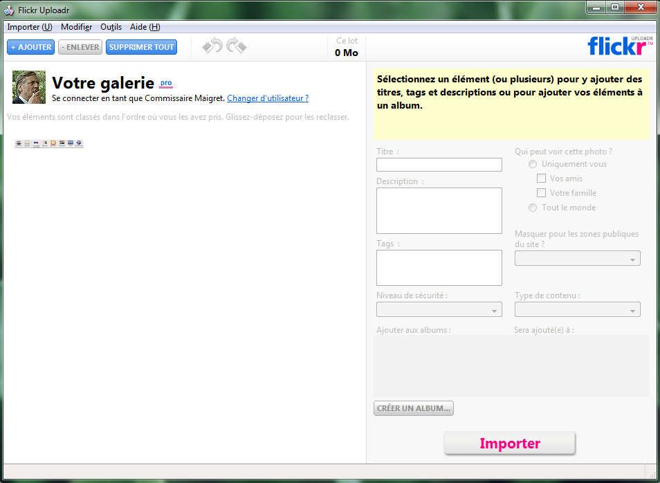 Capture décran - Flickr Uploadr, mise en ligne de photos Capture décran - Flickr Uploadr, mise en ligne de photos