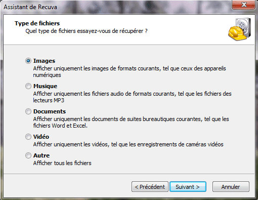 Capture d'écran - Recuva, processus de restauration Capture d'écran - Recuva, processus de restauration