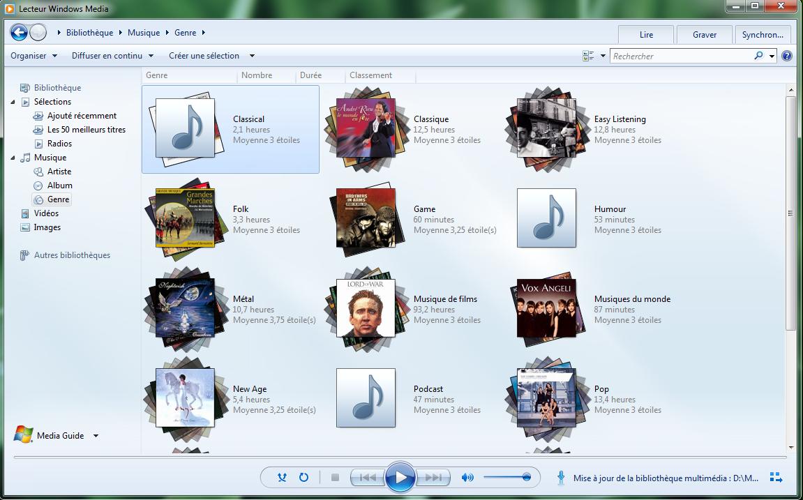 Capture décran - Windows Media Player 12... de retour sous Seven Capture décran - Windows Media Player 12... de retour sous Seven
