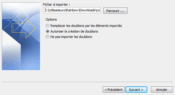 Capture décran - Assistant dimportation des contacts (3) Capture décran - Assistant dimportation des contacts (3)