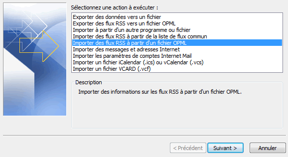 Capture décran - Assistant dimportation de vos flux RSS dans Outlook (1) Capture décran - Assistant dimportation de vos flux RSS dans Outlook (1)