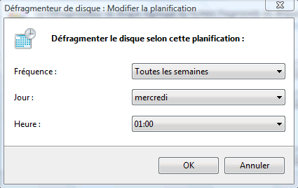 Planification d'une défragmentation Plannification dune défragmentation