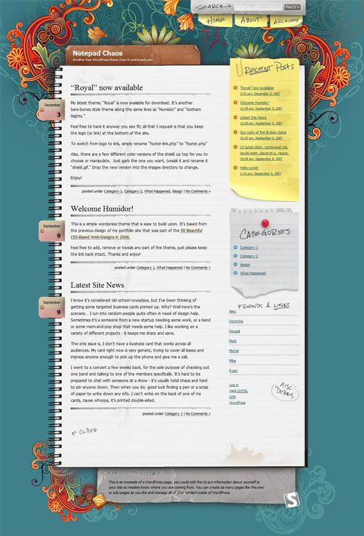 Capture décran du thème Notepad Chaos