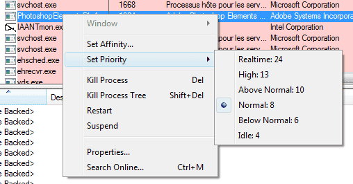 Définir la priorité dune application Définir la priorité dune application