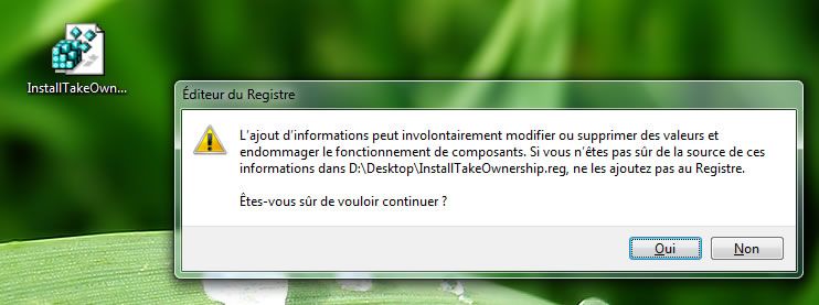 Capture d'écran - Avertisssement de sécurité avant édition du registre Capture d'écran - Avertisssement de sécurité avant édition du registre