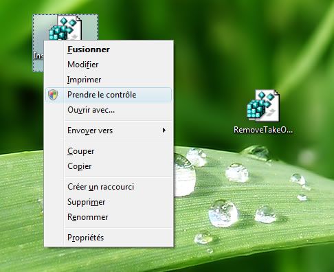 Capture d'écran - Menu contextuel, Prendre le contrôle Capture d'écran - Menu contextuel, Prendre le contrôle