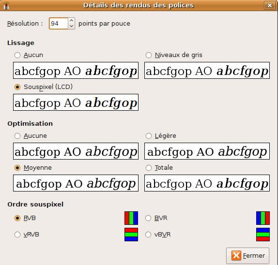 Capture décran - Ubuntu, options avancées dapparence des caractères Capture décran - Ubuntu, options avancées dapparence des caractères