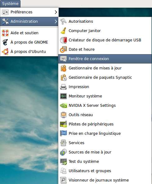 Capture décran - Ubuntu, module fenêtre de connexion Capture décran - Ubuntu, module fenêtre de connexion