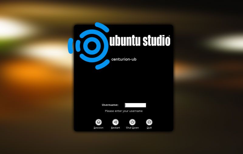 Capture décran - Thème GDM, Ubuntu Studio Capture décran - Thème GDM, Ubuntu Studio