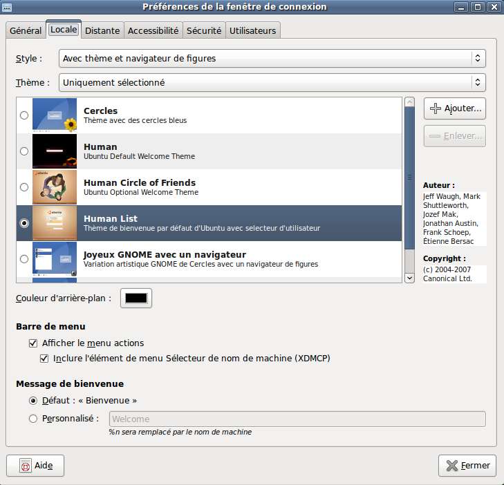 Capture décran - Ubuntu, choix dun thème GDM Capture décran - Ubuntu, choix dun thème GDM