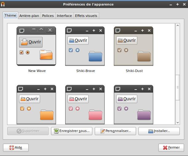 Capture décran - Ubuntu, préférences de lapparence Capture décran - Ubuntu, préférences de lapparence