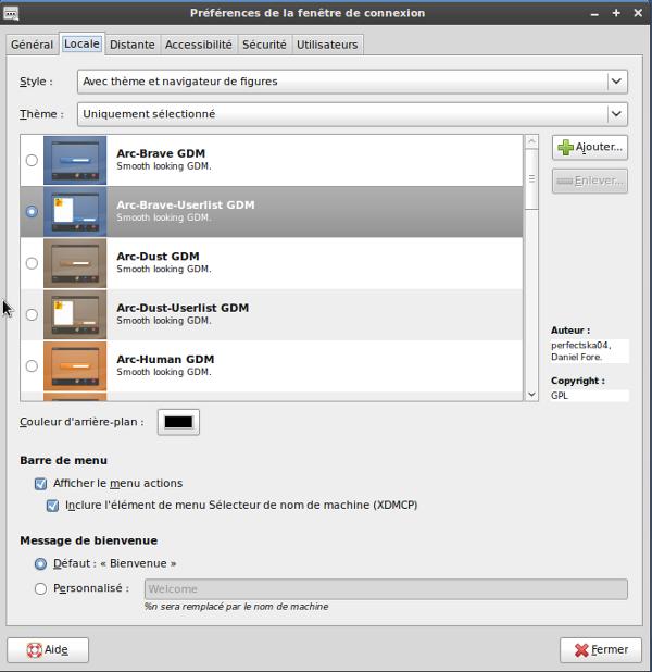 Capture décran - Ubuntu, préférences de la fenêtre de connexion Capture décran - Ubuntu, préférences de la fenêtre de connexion