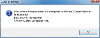 Capture d'écran - vLite, message d'avertissement de copie de fichiers Capture d'écran - vLite, message d'avertissement de copie de fichiers