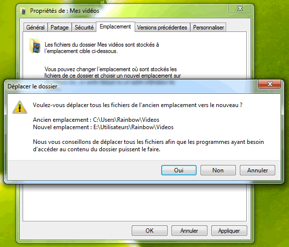 Capture décran - Procéder au déplacement des fichiers Capture décran - Procéder au déplacement des fichiers