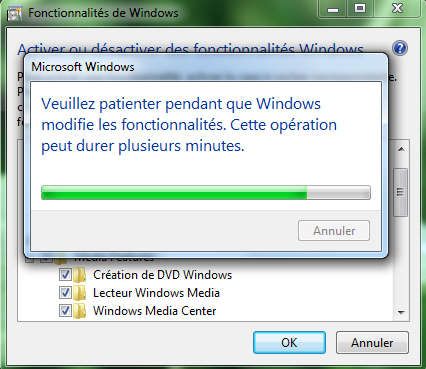 Capture décran - Windows Seven, désactivation des composants non souhaités Capture décran - Windows Seven, désactivation des composants non souhaités
