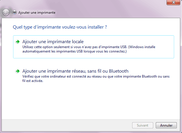 Capture décran de lassistant Ajouter une imprimante Capture décran de lassistant Ajouter une imprimante