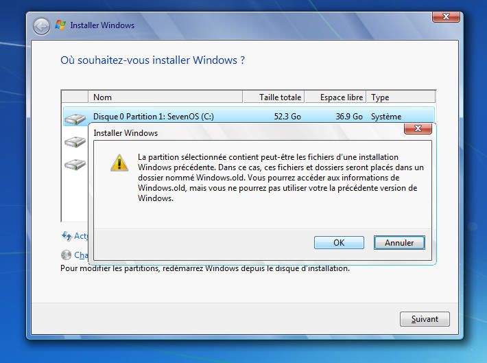 Capture décran - Installation de Windows Seven RC Capture décran - Installation de Windows Seven RC