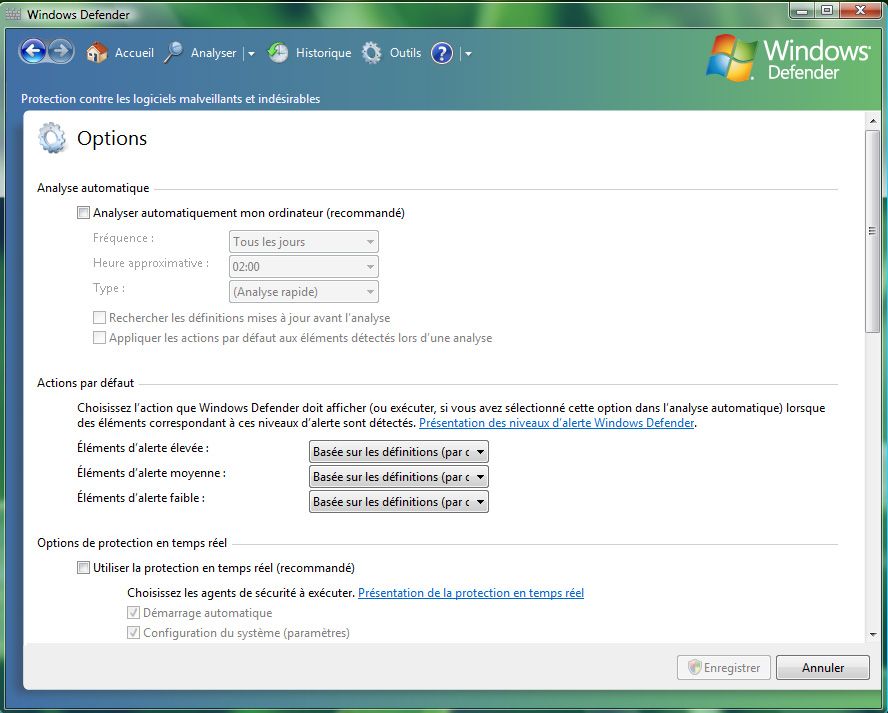 Capture décran - Désactivation de Windows Defender Capture décran - Désactivation de Windows Defender