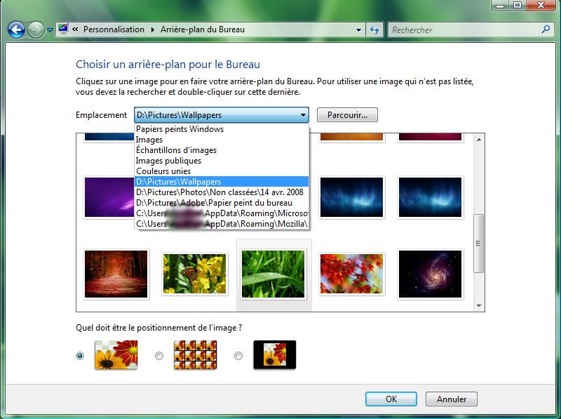 Capture décran - Panneau de configuration, module de personnalisation Capture décran - Panneau de configuration, module de personnalisation