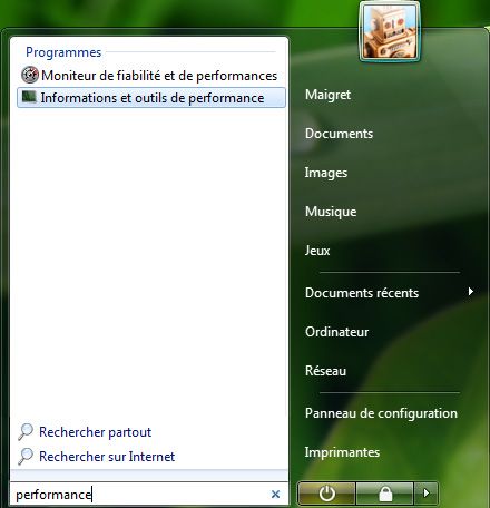 Capture décran - Recherche de loutil via le menu Démarrer Capture décran - Recherche de loutil via le menu Démarrer