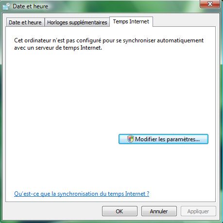 Capture décran - Configuration de la date et de lhorloge sous Vista Capture décran - Configuration de la date et de lhorloge sous Vista
