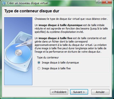 Capture décran - Création dun disque dur virtuel Capture décran - Création dun disque dur virtuel